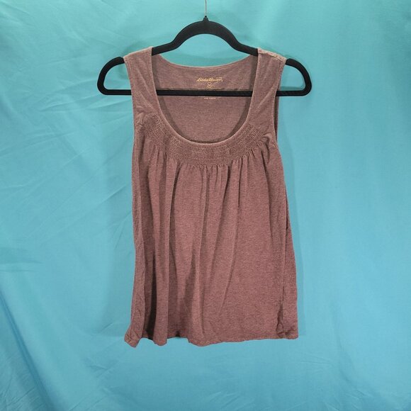 Eddie Bauer Womens Sleeveless Brown Top M Pima Cotton & Spandex - Picture 1 of 7
